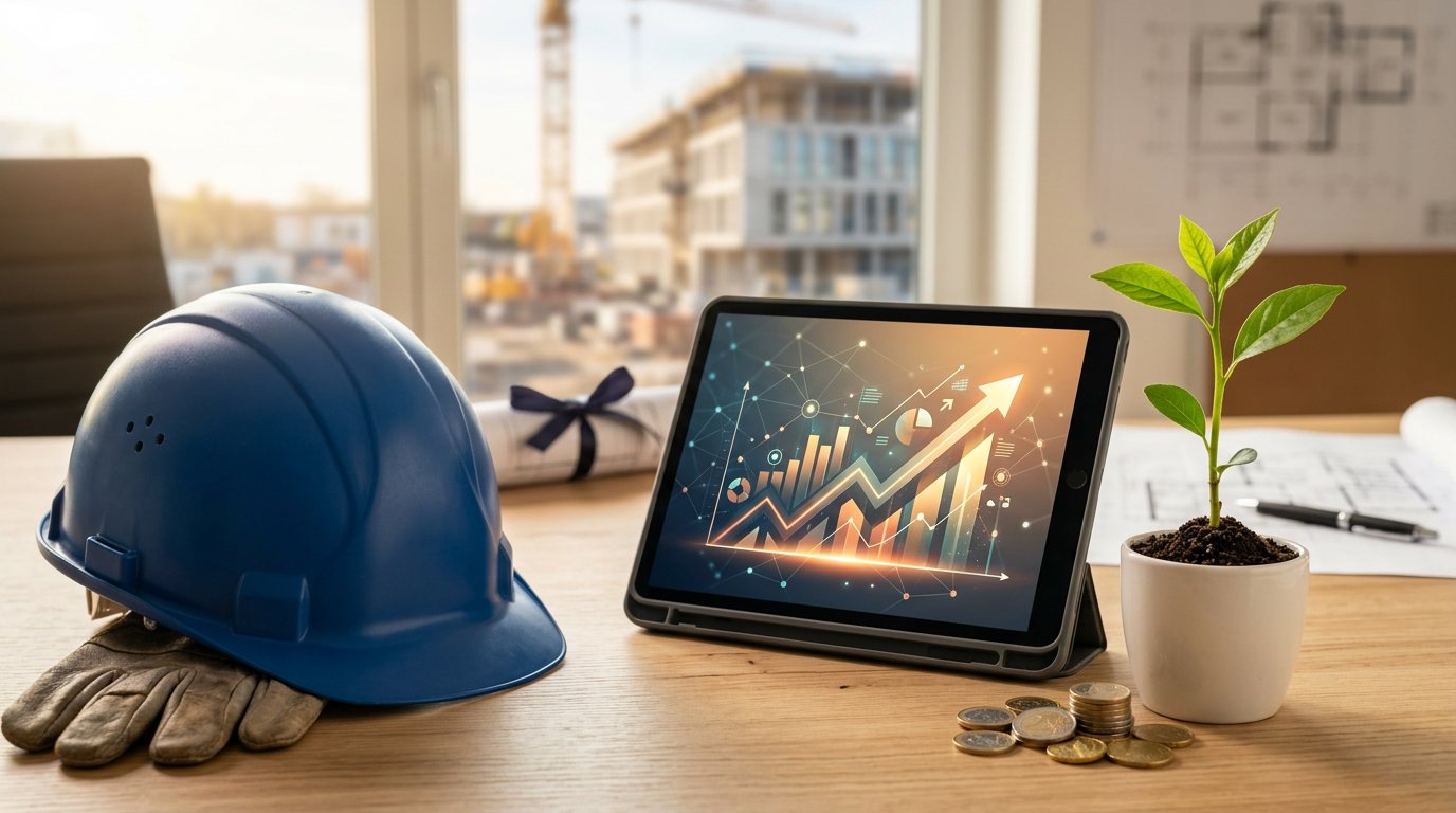 Digitalisierung im Bauunternehmen: moderne Arbeitsmittel und Förderperspektive für den Einstieg.