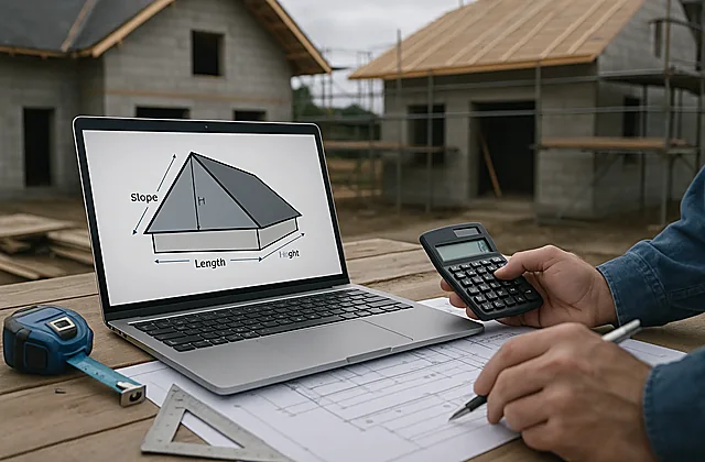 Dachflächen-Rechner (Satteldach)