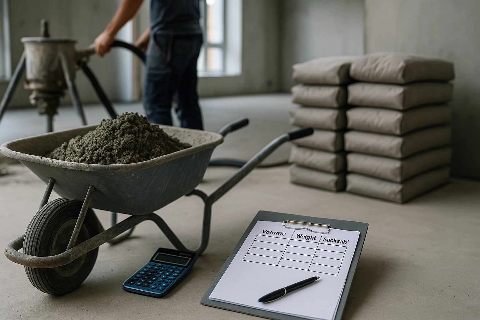 Estrich-Rechner (Volumen & Sackzahl) – kostenlos