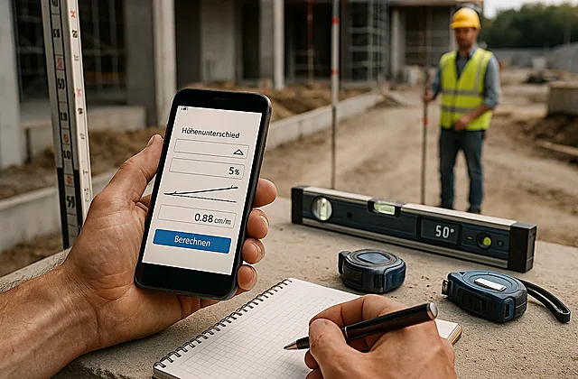 Gefälle-Rechner (Höhenunterschied)